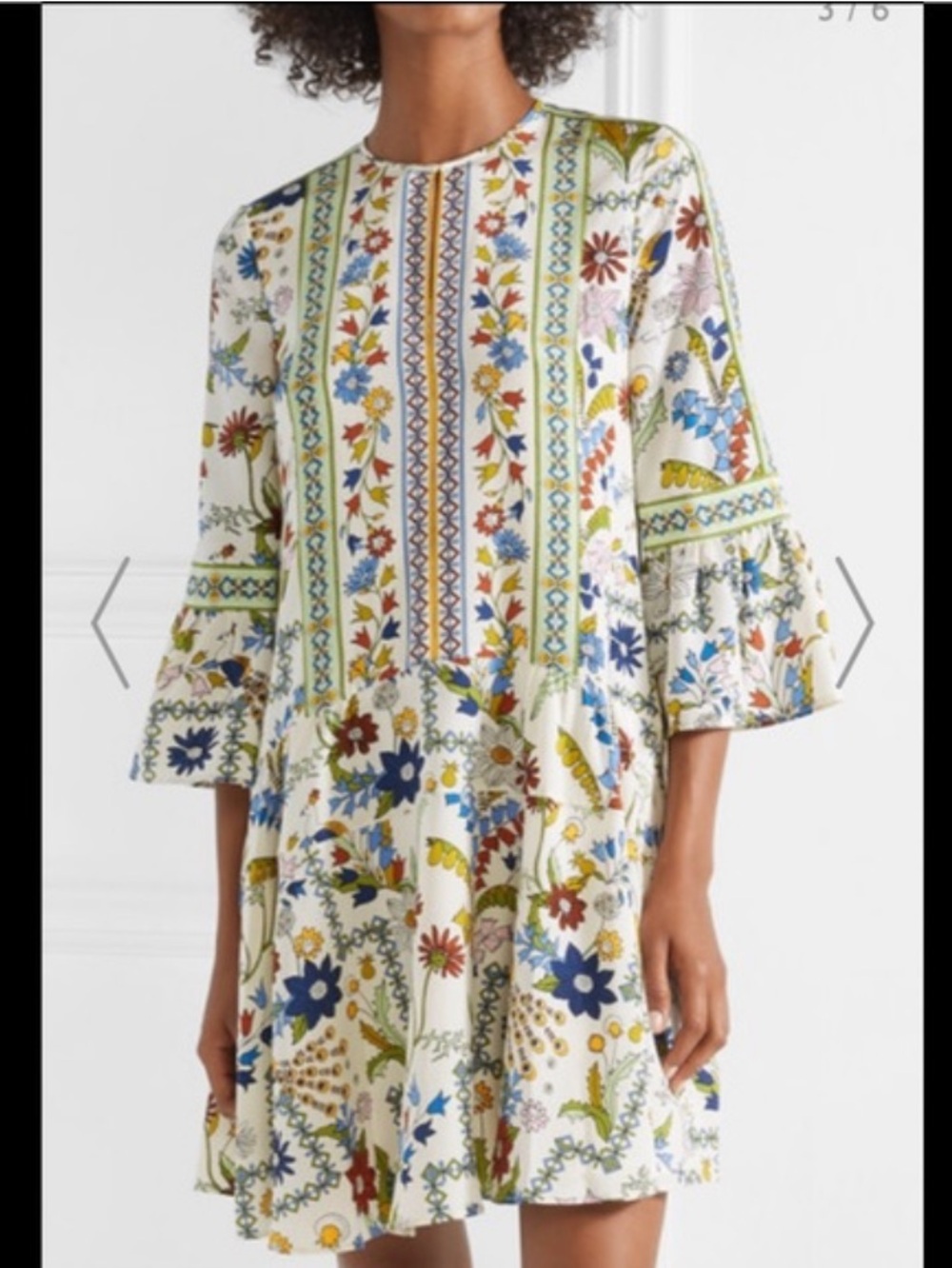 Tory Burch Ivory Meadow Daphne Floral Mini Dress